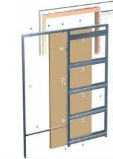 CONTROTELAIO KIT MAX PER PORTE SCORREVOLI - CARTONGESSO 60/70/80/90X210 CM