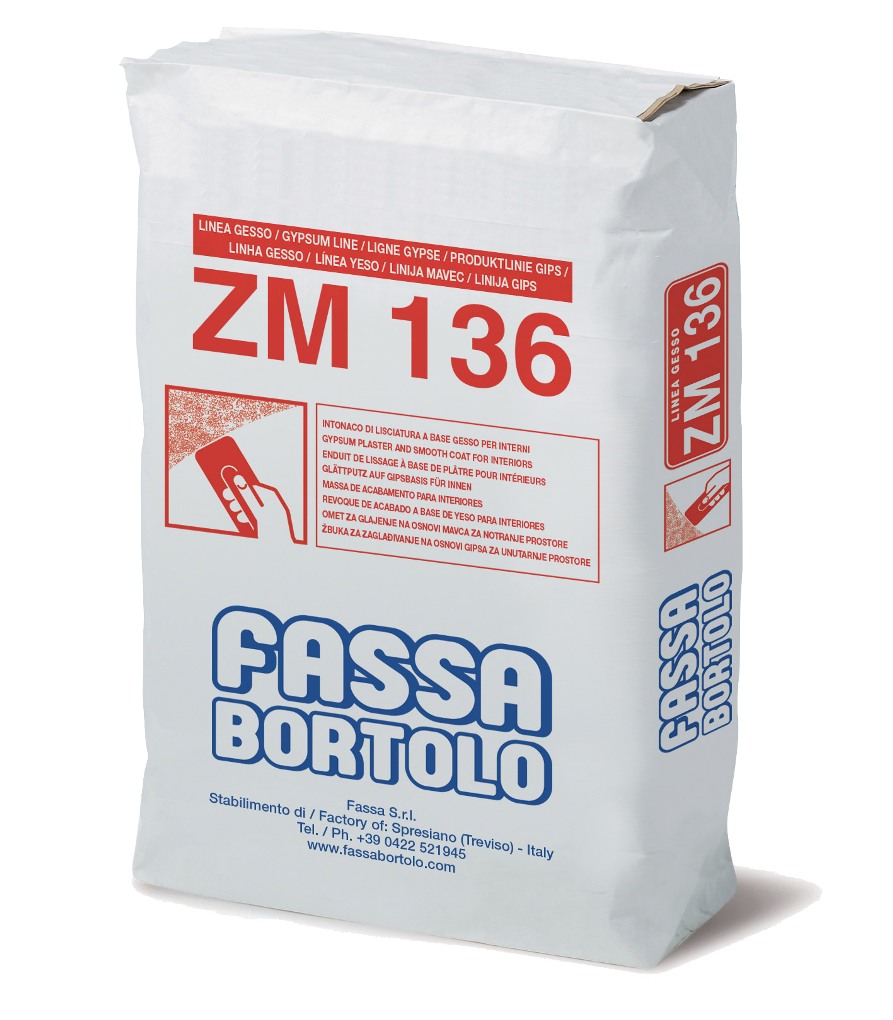 Condividi ZM 136 INTONACO FASSA - 10 sacchi da 25 kg - Intonaco base gesso per interni
